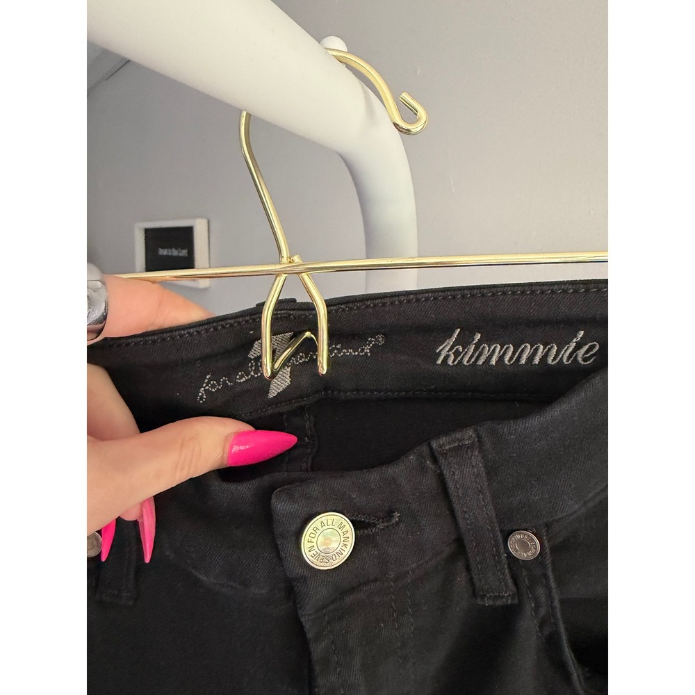 7 For All Mankind Kimmie Crop Jeans Women 25 Black Excellent Skinny Mid Rise - Picture 4 of 8